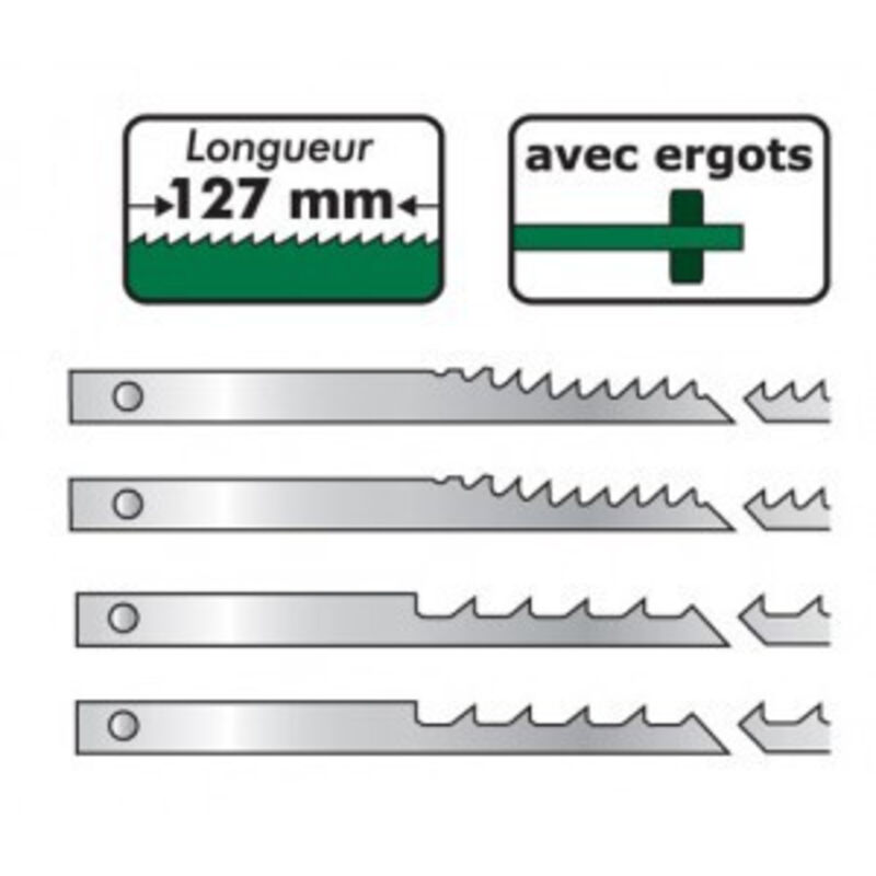 Lot De 36 Lames Scie à Chantourner 127 Mm - Acier, Broche, TPI 15/18/24, Pour Bois, Plastique, Mousse