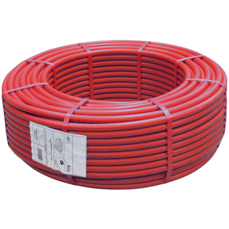 Tube PER nu rouge Ø16 – Couronne 120m – Revêtement en PVC pour installations chauffage – Résistant aux chocs et à la corrosion – Barbi Blansol