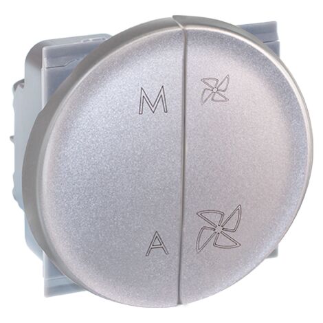 Interrupteur VMC 2 vitesse + marche/arrêt - COMETE Couleur Silver