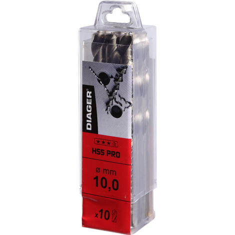 Foret métaux HSS DIAGER Pro - Série courte - Ø2 - Pack de 10 forets - 726D02 (1/4)