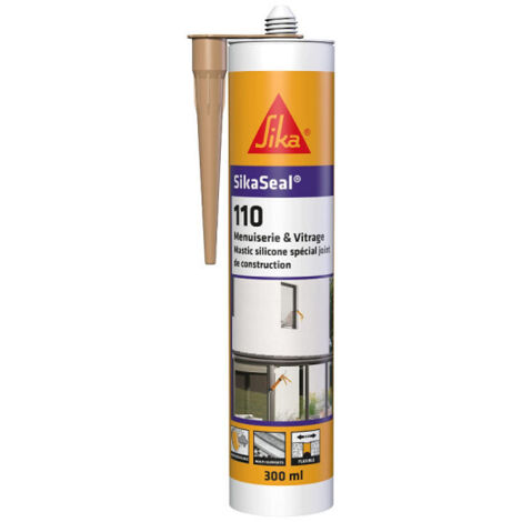 Sika – Mastic silicone de construction 300ml – Beige pierre – Pour joints en menuiserie et vitrage – Résistant aux intempéries