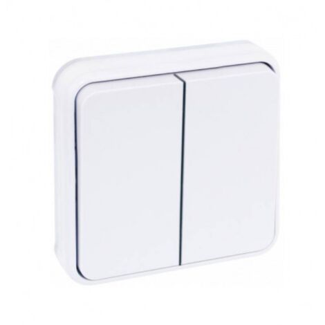Double bouton poussoir composable 10A - IP55 - OXXO Blanc