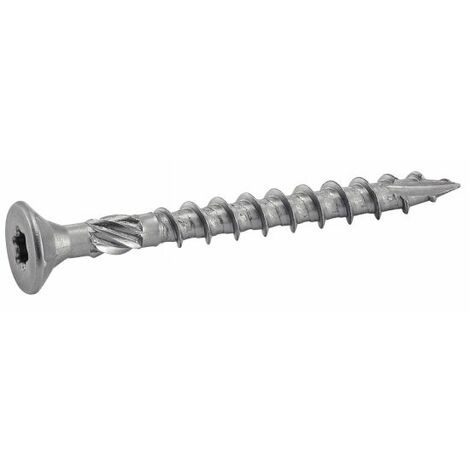 Acton – Vis à bois tendre tête fraisée six lobes – Inox A2 6x100 mm – Boîte de 100 – Pointe anti-fendage et crantage sous tête