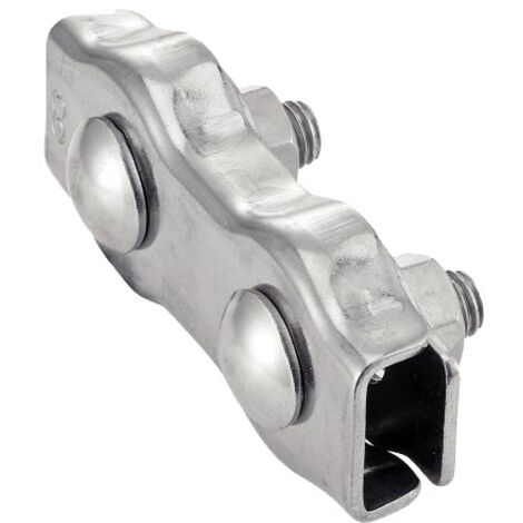 Serre câble plat double - Inox A4 ØCâble 4mm - Boîte de 10