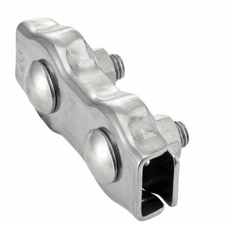 Serre câble plat double - Inox A4 ØCâble 3mm - Boîte de 10