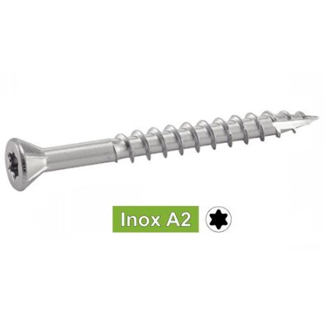 Acton – Vis à bois terrasse inox A2 tête fraisée – Ø 5 x 70 mm – Boîte de 100 – Fixation pour bois dur – Vissage rapide en série - 623265X70