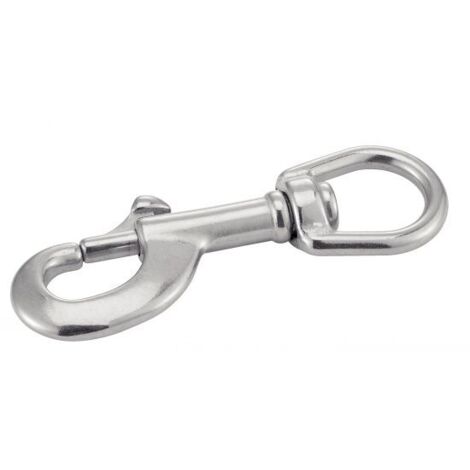Mousqueton INOX A4 120 Mm Avec Targette à émerillon Tournant 360° - Poids 110g, Inox 316