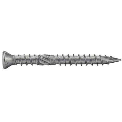 Vis terrasse tête fraisée réduite six lobes - Double filet - Inox A2 5x60 mm - Boîte de 200