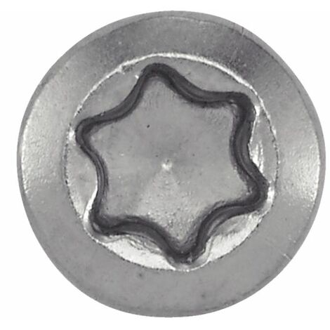Vis terrasse tête fraisée réduite six lobes - Double filet - Inox A2 5x60 mm - Boîte de 200