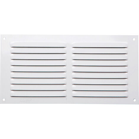 Centrale Brico – Grille d'aération aluminium laqué 24 cm – Installation à visser – Moustiquaire intégrée – Pour pièces avec appareils à gaz
