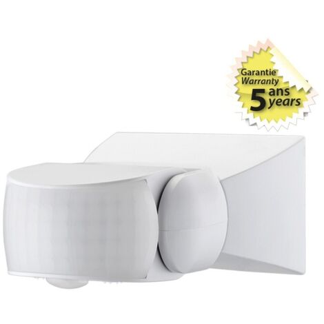 Vision-El – Détecteur de mouvement infrarouge étanche – Portée 12m – Angle d'ouverture 180/360° – Montage en saillie pour extérieur – IP65