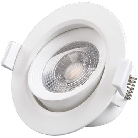Vision-El – Spot LED encastrable orientable 90mm 5W 4000K – Aluminium et polycarbonate – Angle d'éclairage 38° – 763613