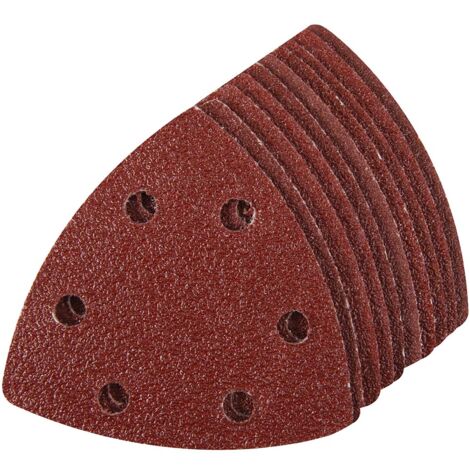 Silverline – Lot de 10 feuilles abrasives triangulaires 90 mm – Grain 60 – Pour ponçage bois, peinture et métal – Auto-agrippantes pré-percées