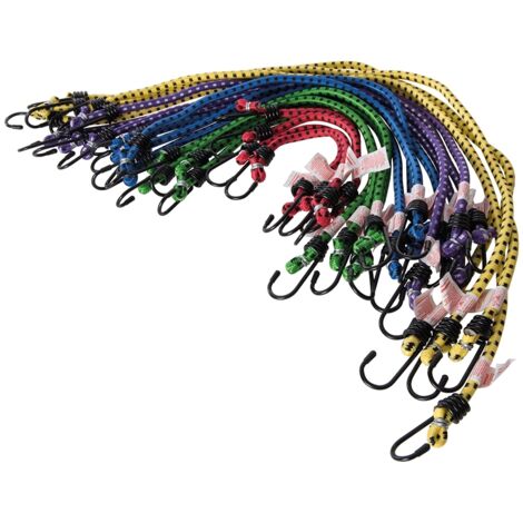 Silverline – Tendeurs sandow 20 pcs – Élastiques en polypropylène ultrarésistant – Charge maximale 50kg – Pour chantiers humides et espaces confinés