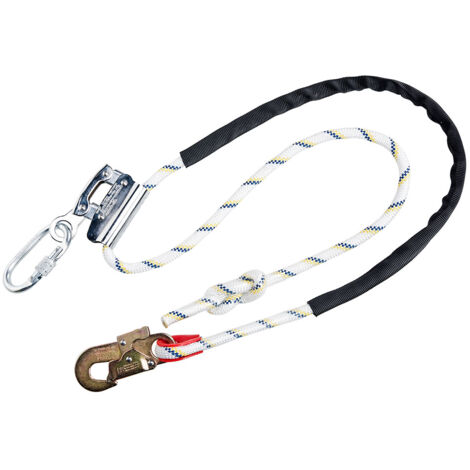 Portwest – Cordon de positionnement réglable 2m – Ajusteur de poignée – Mousqueton pour travail en hauteur – Charge maximale 150kg (1/2)