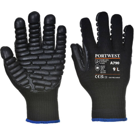 Gant Anti Vibration Couleur : Noir Taille M - Portwest