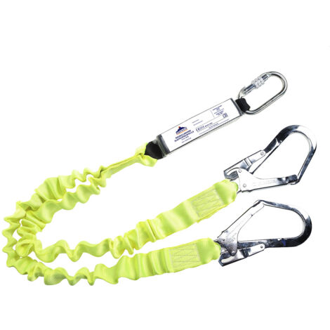Portwest – Longe anti-chute double bungee absorbant les chocs – Élastique pour échafaudages – Charge maximale 100kg – Certifié CE (1/2)