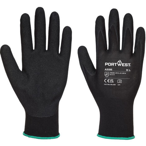 Gants Dermi-Grip NPR15 Nitrile Sablé Noir XL - Taille 10 (1/2)
