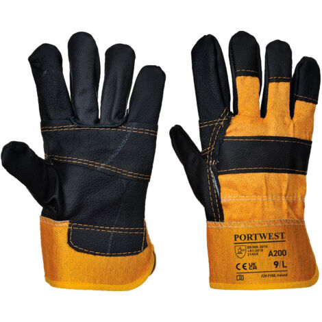 Gants Docker Cuir ameublement Jaune XL - Taille 10 (1/3)