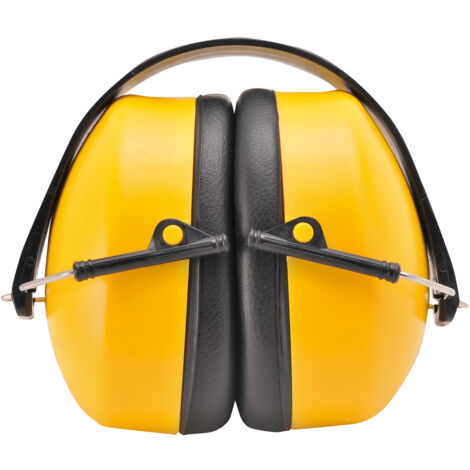 Portwest – Casque anti-bruit jaune – Réduction sonore élevée – Matériaux ABS et HIPS – Norme CE – Système de fixation double et tige réglable