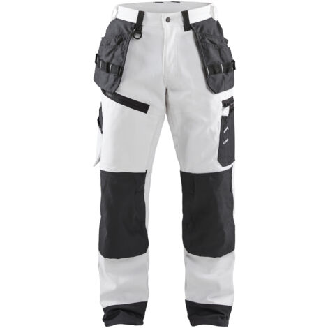 Pantalon de travail pour peintre X1500 Blanc/Gris foncé M - FR(42) - SE(C48) - Standards (1/4)