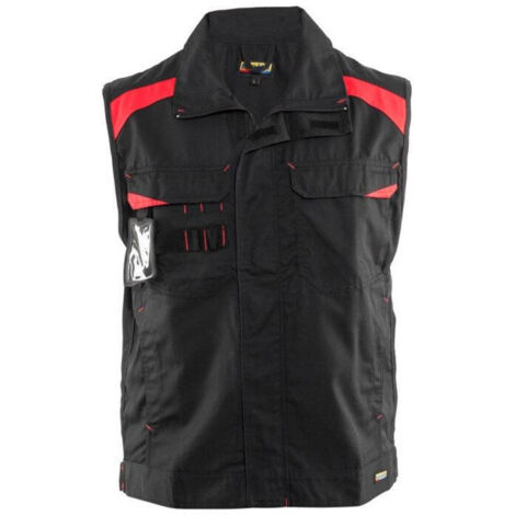 Gilet de travail sans manches Industrie 3164 Noir/Rouge L