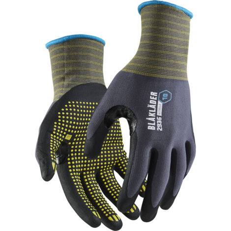 Lot de 12 paires - Gants de travail nitrile avec adhérence par points 2935 - Gris clair 6