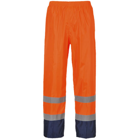 Pantalon de pluie Hi-Vis bicolore Orange/Marine M - FR(42-44) - UK(32-34)