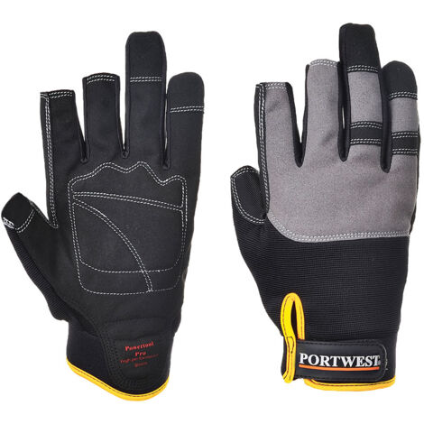 Portwest – Gant de manutention haute performance taille L – Résistant aux impacts – Confort optimal pour travaux de précision – Noir (1/2)