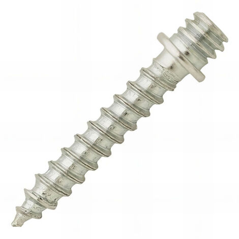 Pattes à vis bois avec collerette acier zingué blanc PAVB M7x150 - Ø5,8x30mm - Boite de 100