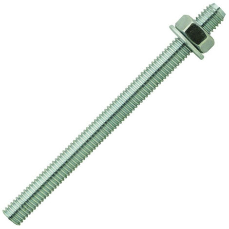 Scell-It – Tige filetée pour scellement chimique M12 160 mm en acier zingué 5.8 – Lot de 10 tiges avec écrous et rondelles – MS12160
