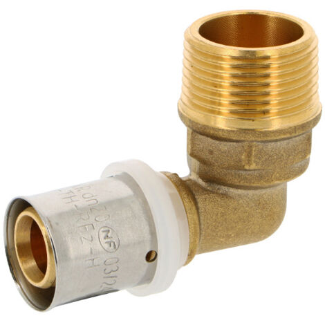 Coude 90° laiton Mâle XR Multicouche à sertir TH-H-U-RFz 12x17 - Ø16