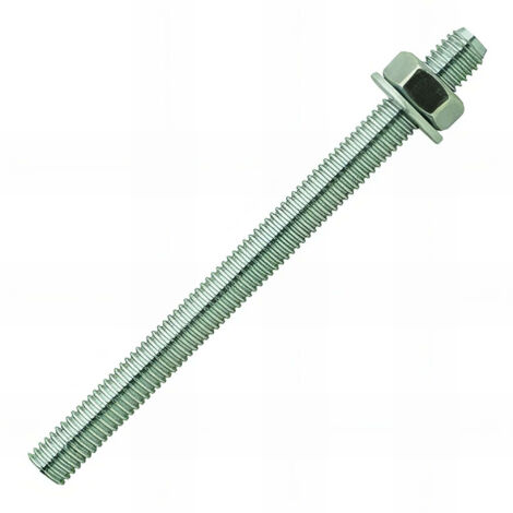 Scell-It – Lot de 10 tiges filetées M16 x 150 mm – Acier zingué 5.8 avec écrous et rondelles – Pour scellement chimique dans béton armé