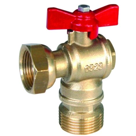Sferaco – Robinet de compteur équerre laiton PN20 – Mâle 3/4" avec écrou tournant – Température max +120°C – Presse étoupe PTFE