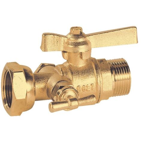 Sferaco – Robinet droit après compteur à purge mâle laiton sans plomb 3/4'' – Ecrou tournant DN3/4'' – Presse étoupe PTFE – Corps laiton CW510L-4MS
