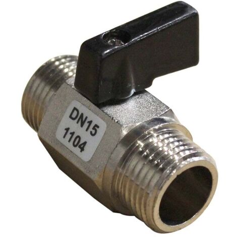 Mini vanne à sphère 4MS mâle/mâle - laiton nickelé - Série 690 15x21 (1/3)