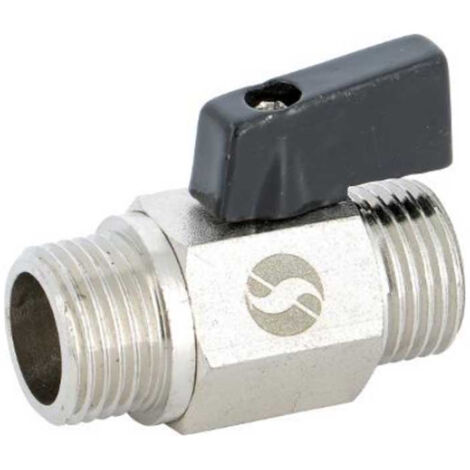 Mini-vanne laiton nickelé mâle mâle 1/4" (8/13) - PN16 - Sferaco