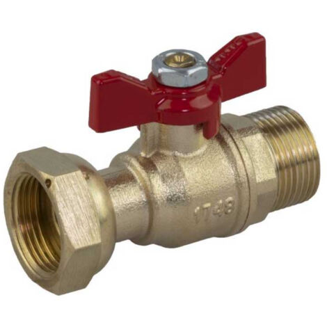 Robinet avant compteur droit Mâle 1" (26/34) - Écrou tournant 3/4" (20/27) - Longueur 69mm - Sferaco