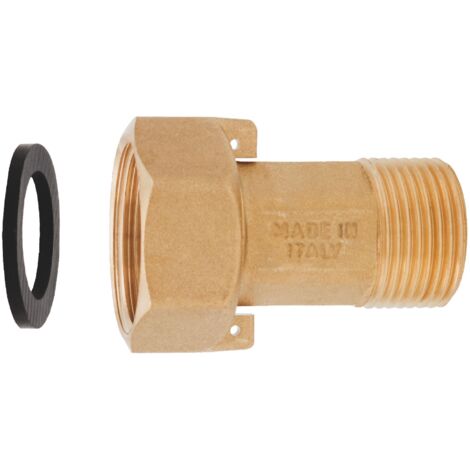 Sferaco – Raccord laiton 2 pièces compteur mâle 1/2' (15/21) – Écrou libre 3/4' (20/27) – Vissage par filetage pour installations sanitaires