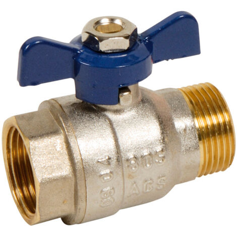 Vanne à sphère PN30 Passage Intégral ACS Papillon bleu M/F 3/8"(12x17) SFERACO