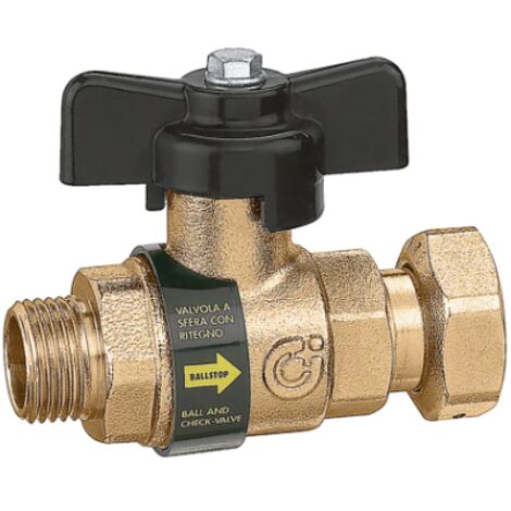 Robinet à boisseau sphérique avec clapet anti-retour intégré BALLSTOP 1/2" M cap 3/4" F Caleffi 334400 1/2" M calotta 3/4" F