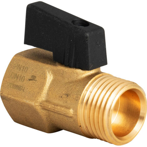 Mini vanne à sphère ACS 4MS mâle/femelle BSP - laiton brossé - Série 674 8x13