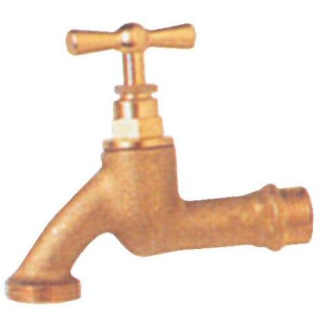 Robinet de puisage antigel Icecal laiton chromé - poignée acier plate verte - Série 686 20x27 - 20x27 - Tétine 19 (1/2)