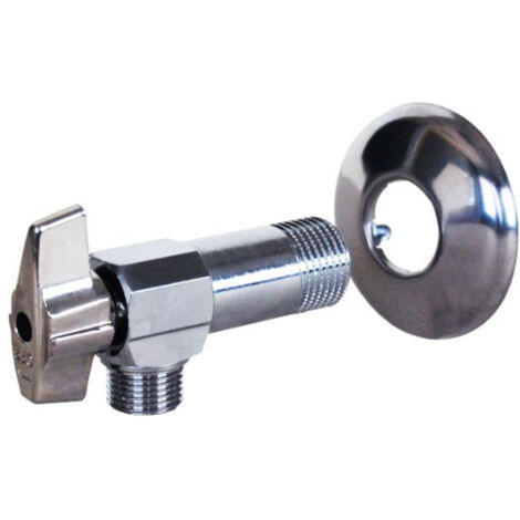 Vanne à sphère laiton équerre pour lavabo avec rosace 55mm M1/2" - Série 683 12x17 M