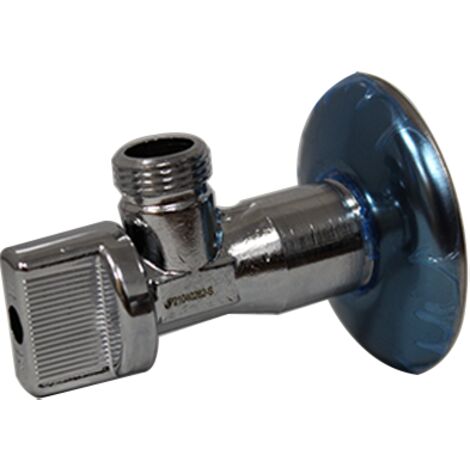 Robinet laiton chromé équerre avec rosace pour lavabo Mâle - Série 640 12x17 (1/3)