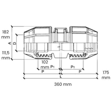 Raccord polypropylène à serrage extérieur manchon accouplement - Série 1005 Ø110