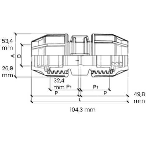 Raccord polypropylène à serrage extérieur manchon accouplement - Série 1005 Ø25