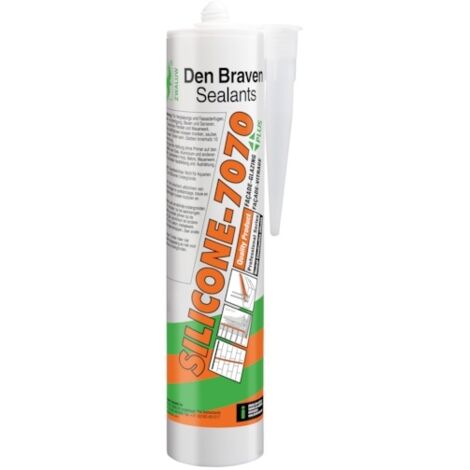 Mastic silicone neutre 300ml – Transparent – Résistance aux intempéries et UV – Flexibilité pour joints d'étanchéité – Den Braven