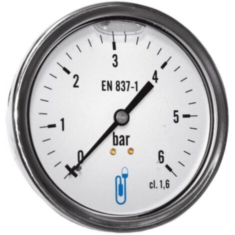 Manomètre bain d'huile inox - raccord vertical 15x21 - cadran Ø100mm 0 à 6bars