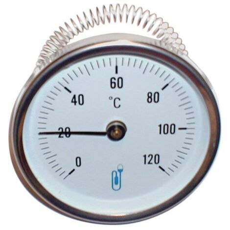 Thermomètre bimétallique à collier - cadran Ø80mm 0 à 120°C